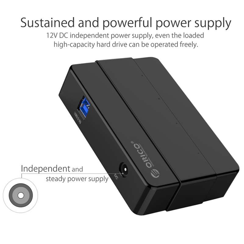 ORICO H4928-U3 ABS High Speed 4 Ports USB 3.0 HUB with 12V Power Adapter for Smartphones / Tablets(B