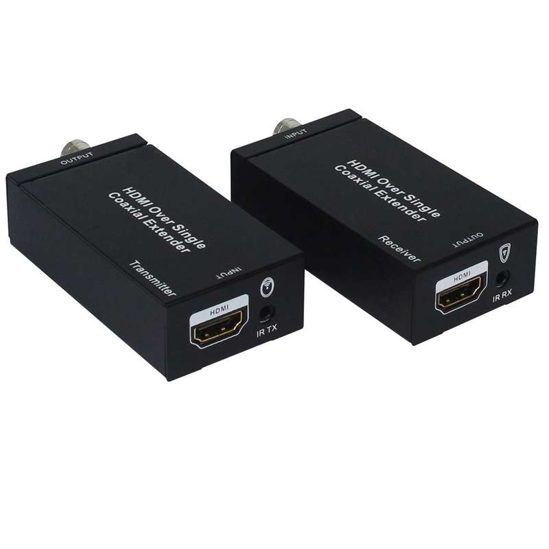 NK-C100IR 1080P HDMI Over Single Coaxial Extender Transmitter + Receiver with IR Coaxial Cable, Sign