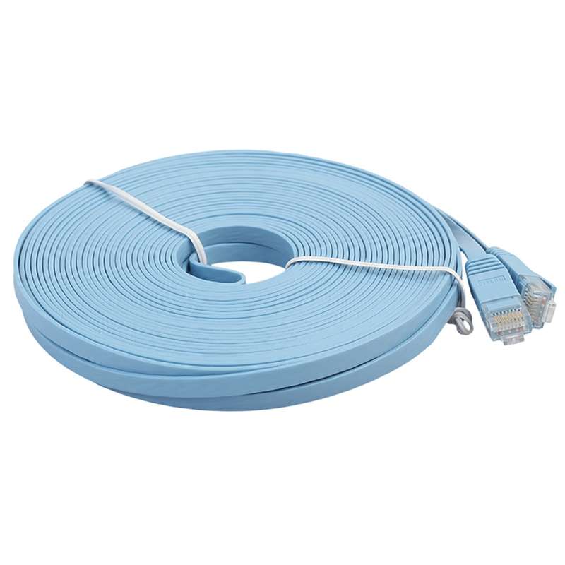 10m CAT6 Ultra-thin Flat Ethernet Network LAN Cable, Patch Lead RJ45 (Orange)