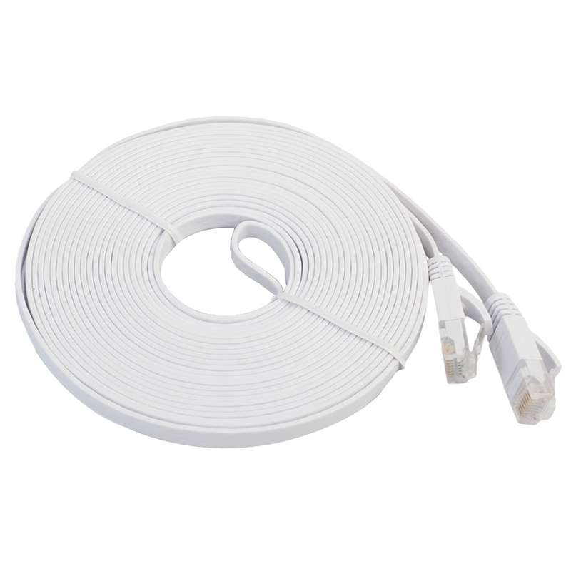 10m CAT6 Ultra-thin Flat Ethernet Network LAN Cable, Patch Lead RJ45 (Orange)