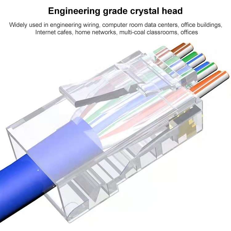 10pcs /Pack Cat6e Unshielded Pass Through RJ45 Connector Modular Plug