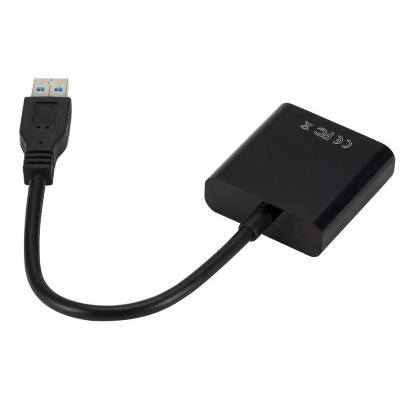 External Graphics Card Converter Cable USB3.0 to VGA, Resolution: 720P(Blue)