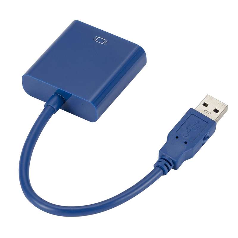 External Graphics Card Converter Cable USB3.0 to VGA, Resolution: 720P(Blue)