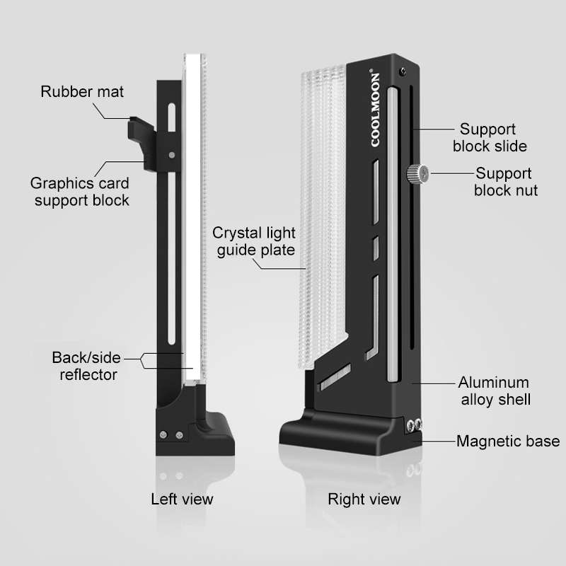 COOLMOON CM-GH2 5V ARGB GPU Holder (Black)