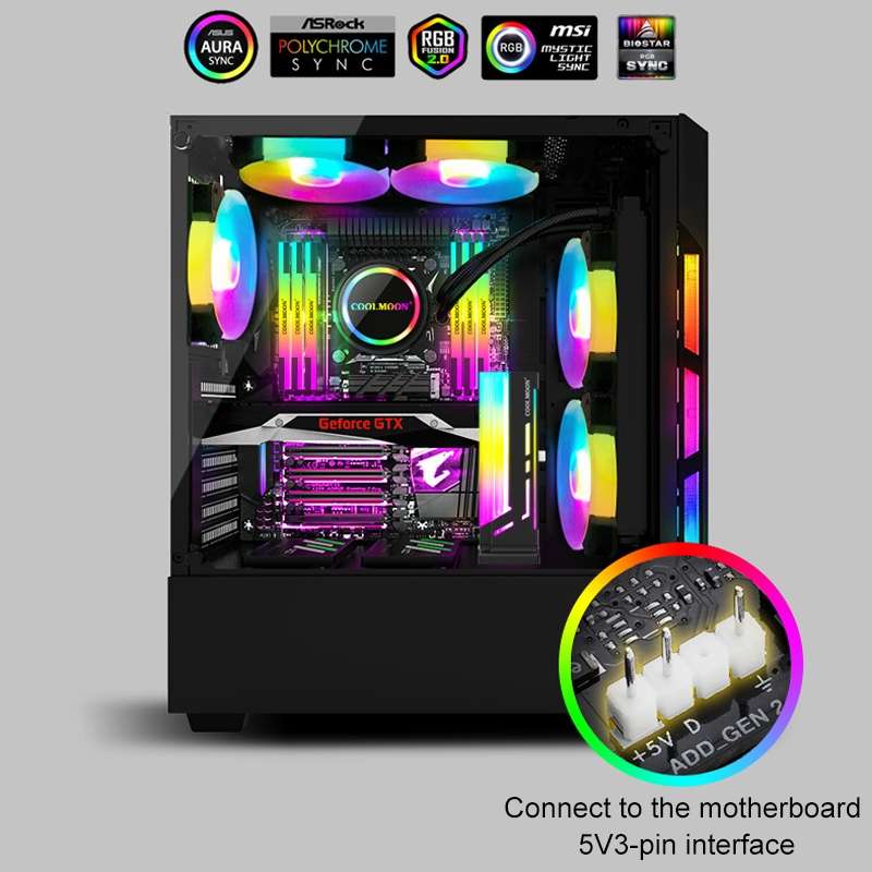 COOLMOON CM-GH2 5V ARGB GPU Holder (Black)