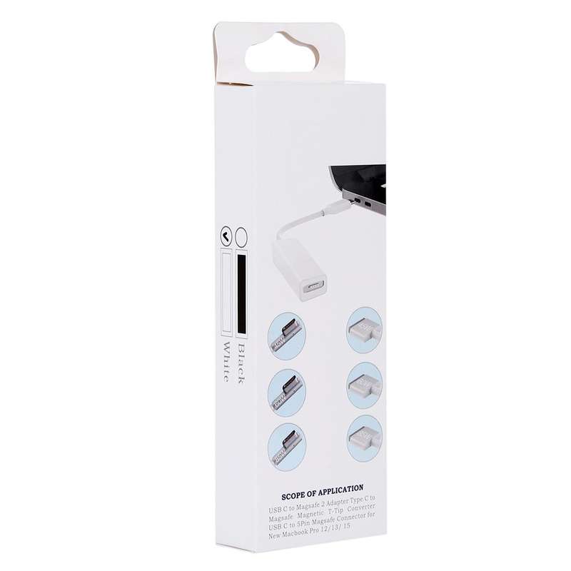 5 Pin MagSafe 2 Magnetic T-Tip Female to USB-C / Type-C Male Charge Adapter Converter for MacBook Pr
