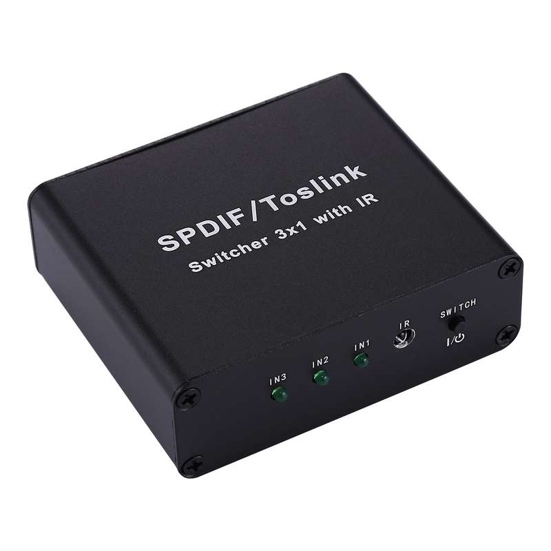 NK-3X1 Full HD SPDIF / Toslink Digital Optical Audio 3 x 1 Switcher Extender with IR Remote Controll