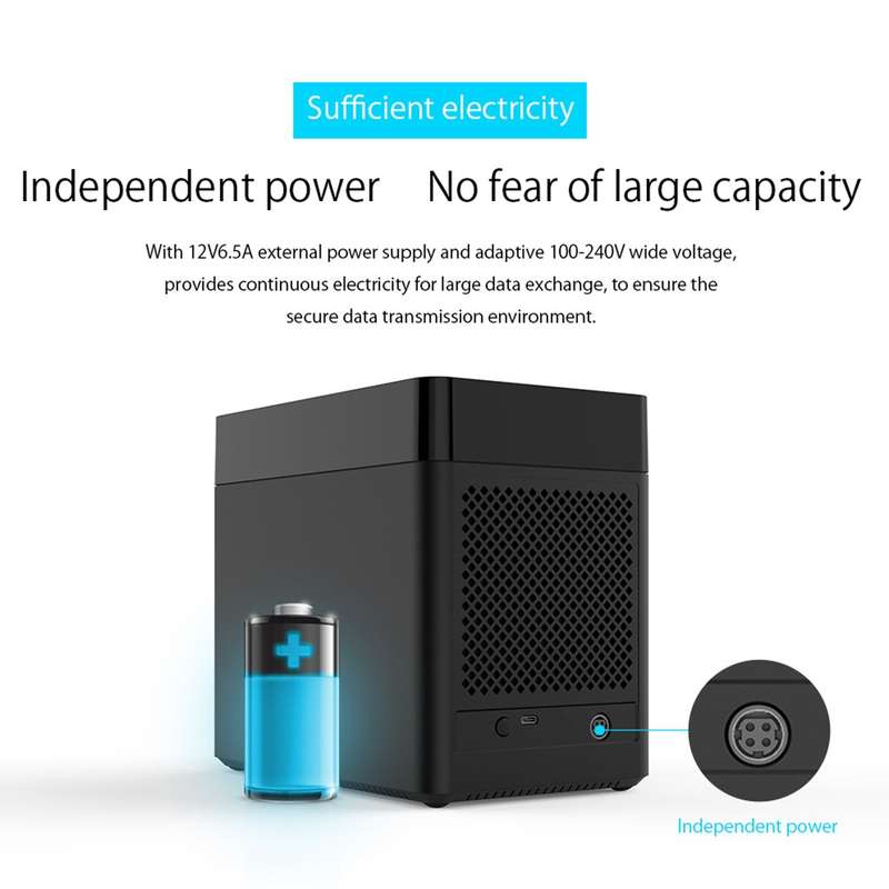 ORICO DS500C3 3.5 inch 5 Bay Magnetic-type USB-C / Type-C Hard Drive Enclosure with Blue LED Indicat