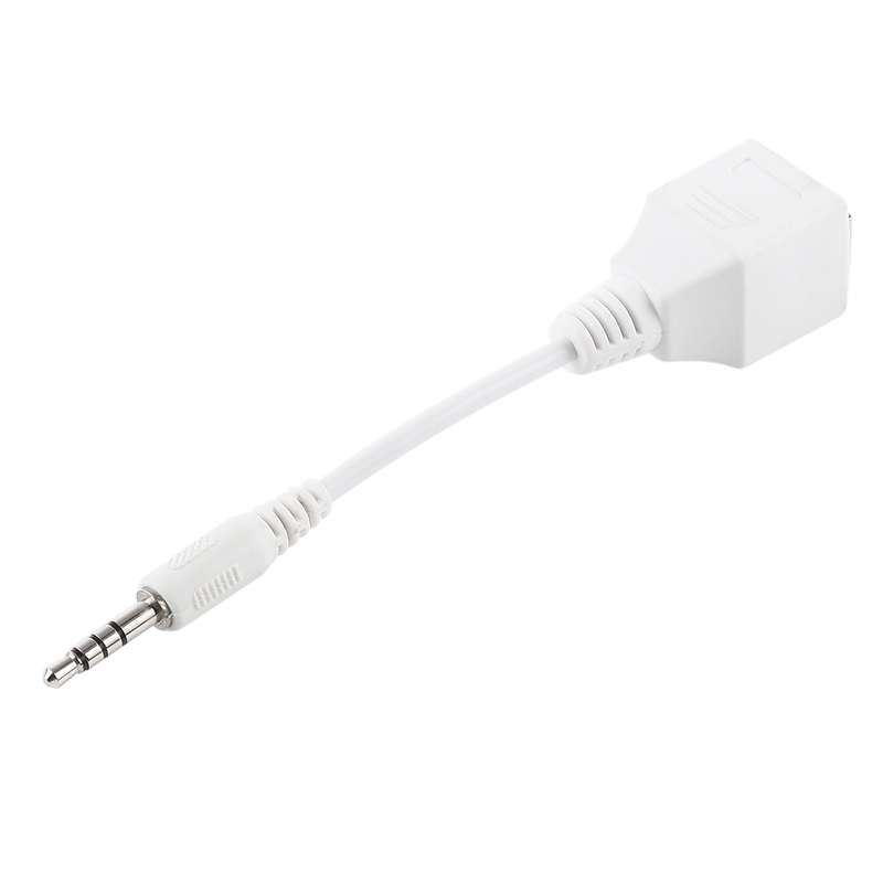 CAT5 RJ45 Socket to 3.5mm 4 Pole Male Plug Audio Ethernet LAN Network Adapter, Total Length: about 1