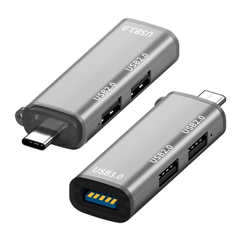 ADS-302C 3 In 1 Multi-function Type-C / USB-C HUB Docking Station (Silver)
