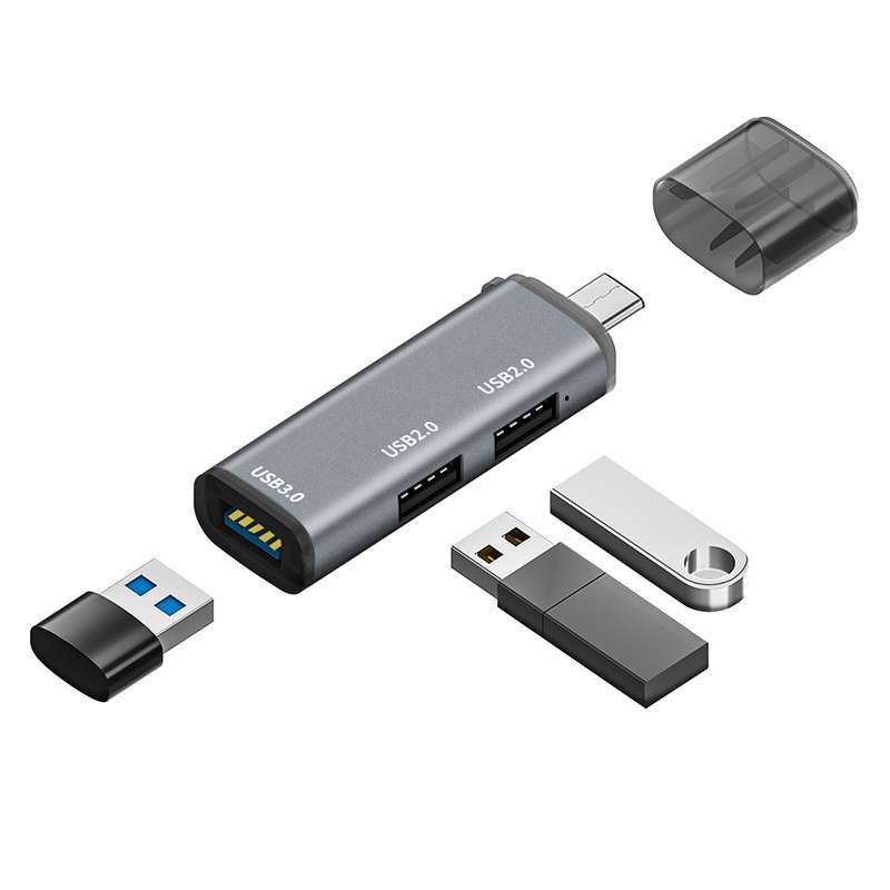 ADS-302C 3 In 1 Multi-function Type-C / USB-C HUB Docking Station (Silver)