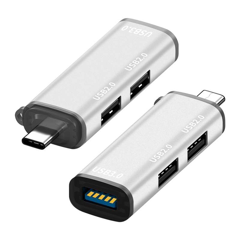 ADS-302C 3 In 1 Multi-function Type-C / USB-C HUB Docking Station (Silver)