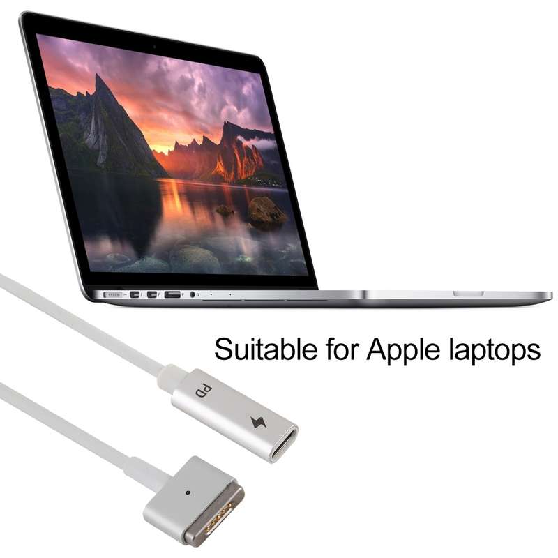 5 Pin MagSafe 1 (L-Shaped) to USB-C / Type-C PD Charge Adapter