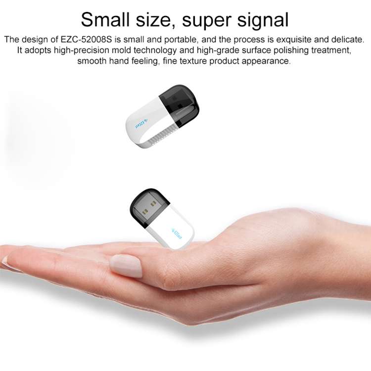 EZCast EZC-5200BS 600Mbps Dual Band WiFi + Bluetooth USB 2.0 Wireless Adapter (White)