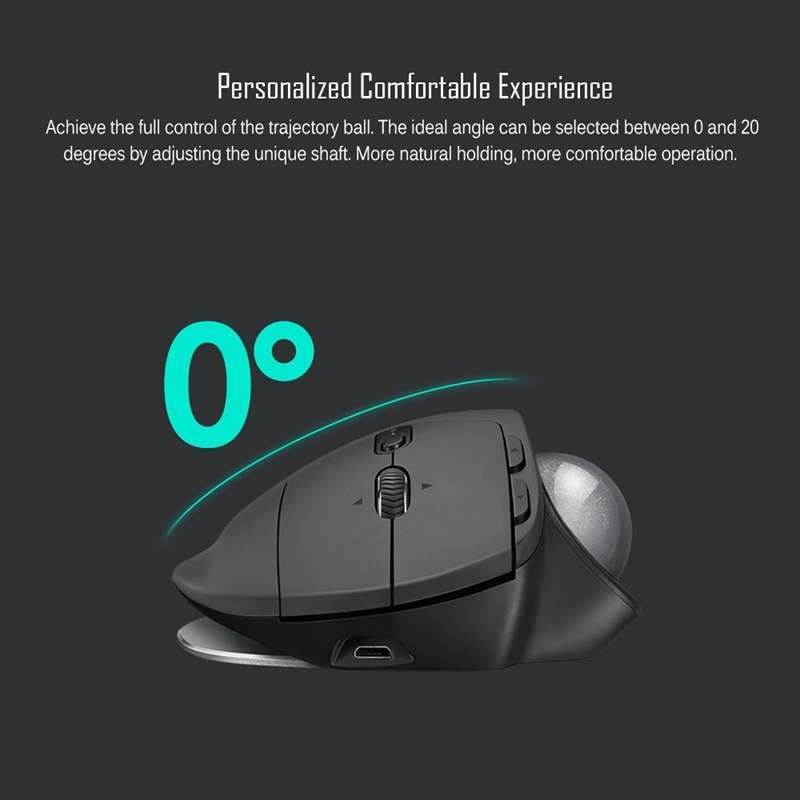 Logitech MX ERGO 440DPI Bluetooth + Unifying Dual-mode Wireless Trackball Optical Mouse(Black)