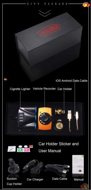 Generalplus 720P VGA 2.4 inch LCD Screen Display Car DVR Recorder, Support Loop Recording / Motion D