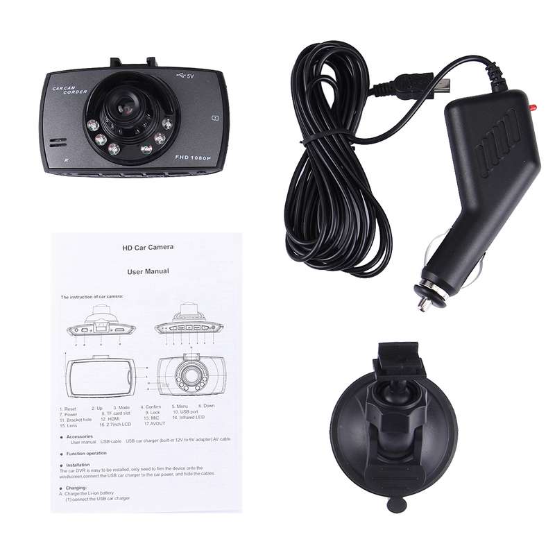 Car DVR Camera 2.7 inch LCD 480P 1.3MP Camera 120 Degree Wide Angle Viewing, Support Night Vision /