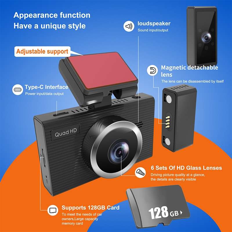 X12 1080P HD Panoramic Triple Recording WiFi Car Driving Recorder Support Mobile APP