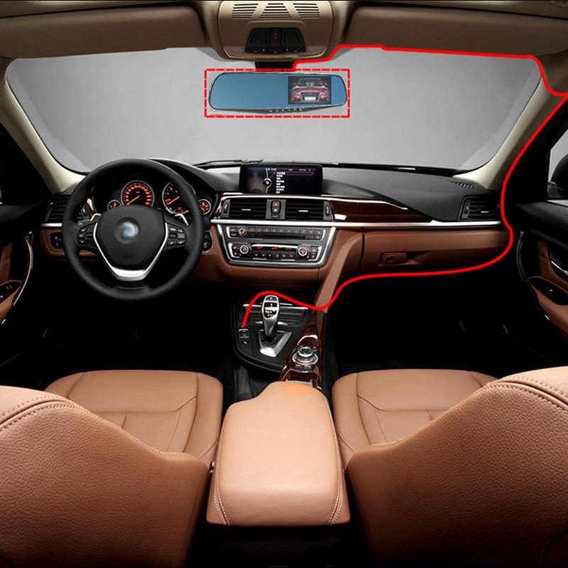 Left Screen Display Rearview Mirror Vehicle DVR, Allwinner Programs, 2 x Cameras 1080P HD 140 Degree
