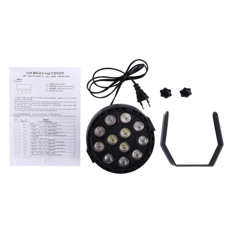 KD-12W 12 LED PAR Light Stage Light, with LED Display, Master / Slave / DMX512 / Auto Run Modes, US