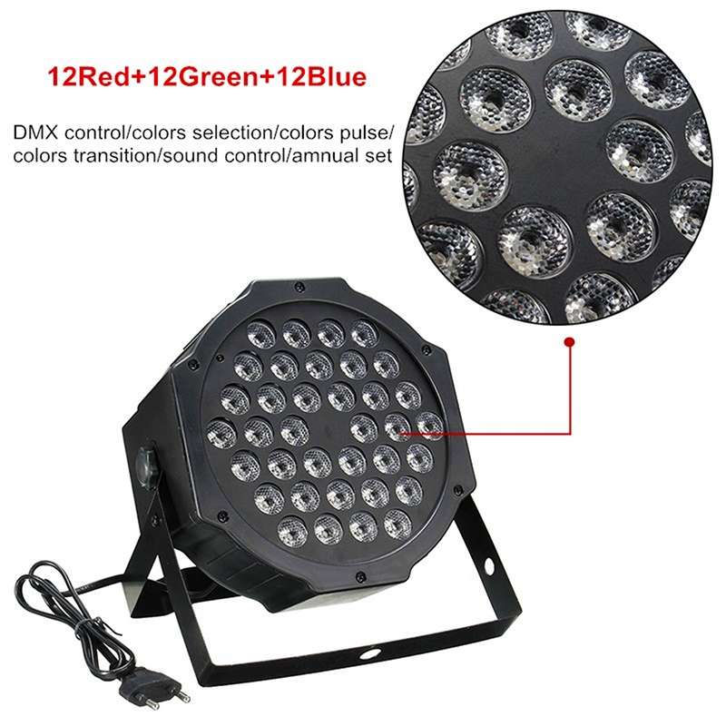 36W 36 LEDs DMX512 RGB LED PAR Light with Remote Control, Strobe + Sound Control + Self-propelled, A