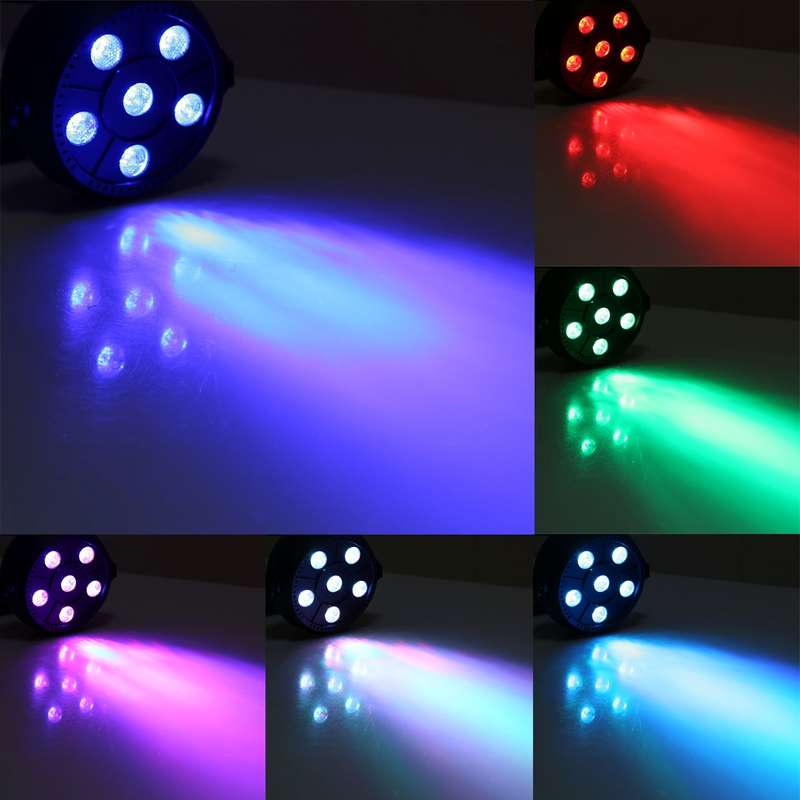 3W Colorful LED PAR Light , 6 LEDs Auto Run / Sound Control LED Stage Light, AC 85-260V, US/EU Plug