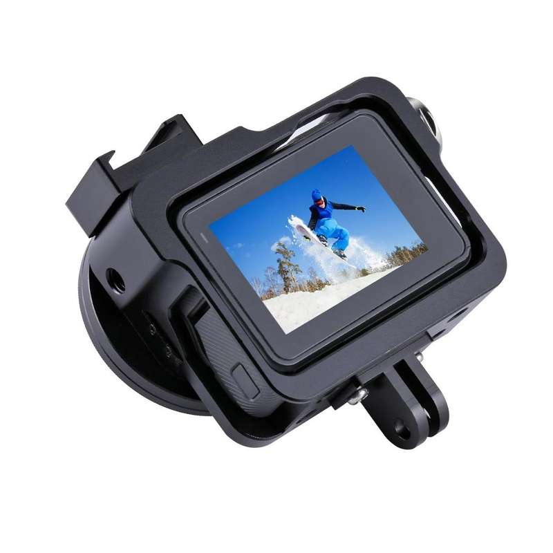 PULUZ Housing Shell CNC Aluminum Alloy Protective Cage with 52mm UV Lens for GoPro HERO(2018) /7 Bla