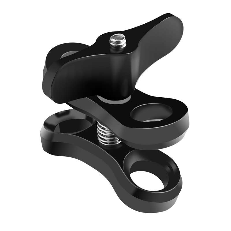 PULUZ Ball Clamp Close Hole Diving Camera Bracket CNC Aluminum Spring Flashlight Clamp for Diving Un