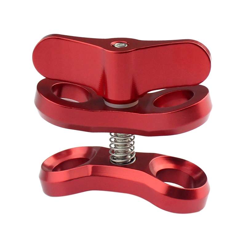 PULUZ Ball Clamp Close Hole Diving Camera Bracket CNC Aluminum Spring Flashlight Clamp for Diving Un