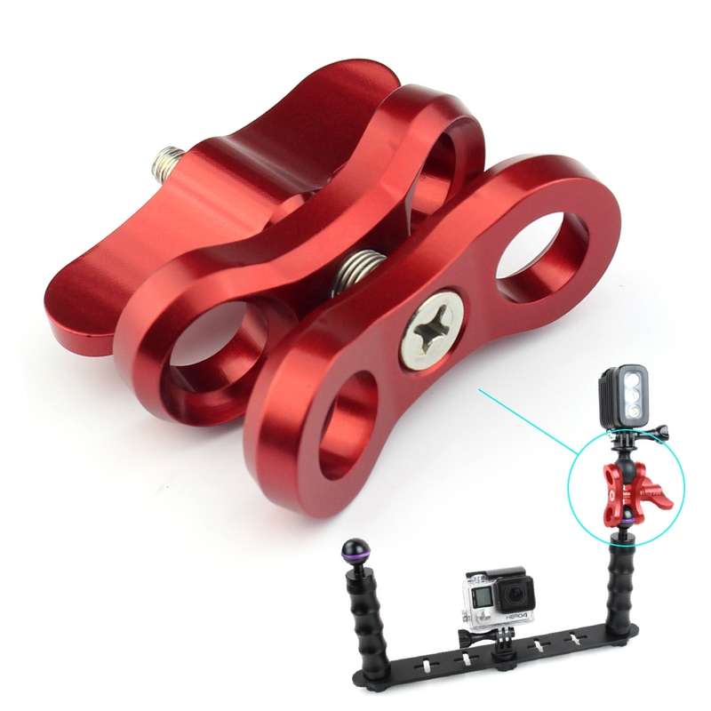 PULUZ Ball Clamp Close Hole Diving Camera Bracket CNC Aluminum Spring Flashlight Clamp for Diving Un
