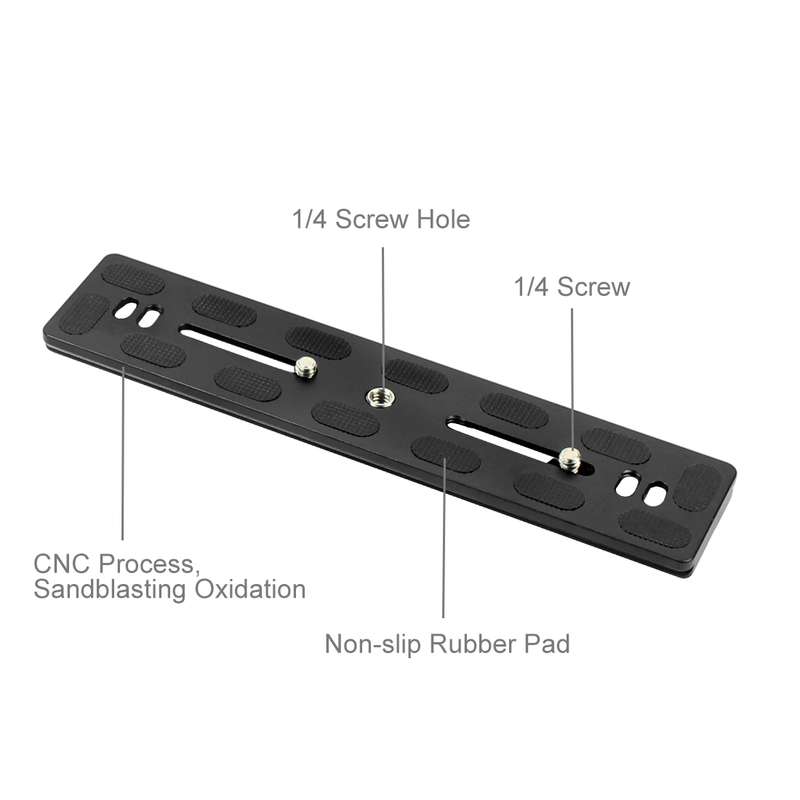 PULUZ 200mm Length PU-200 Aluminum-magnesium Alloy Quick Release Plate QR Clamp for Benro B3 / J2 /J