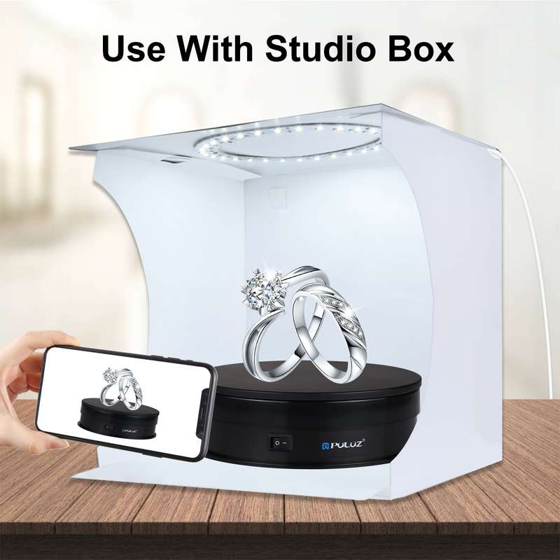 PULUZ 15cm USB Electric Rotating Turntable Display Stand Video Shooting Props Turntable for Photogra