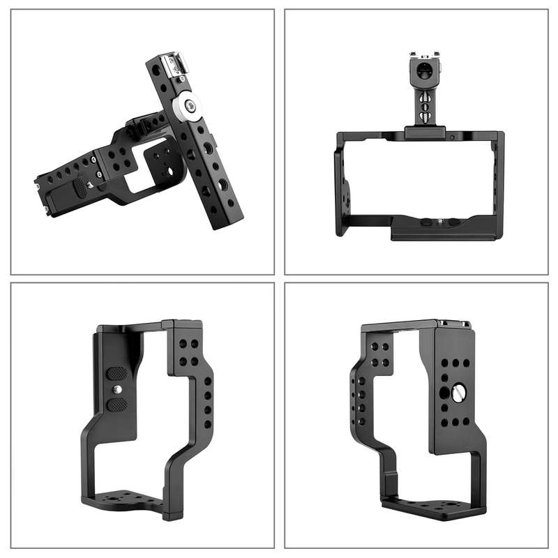 PULUZ Video Camera Cage Stabilizer with Handle for Sony A6600 / ILCE-6600(Black)