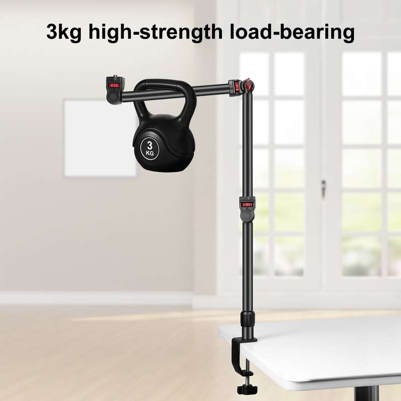 PULUZ Overhead Camera Mount C-Clamp Desk Stand Live Holder(Black)