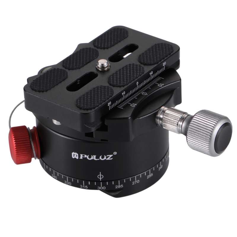 PULUZ Aluminum Alloy Panoramic Indexing Rotator Ball Head with Quick Release Plate for Camera Tripod