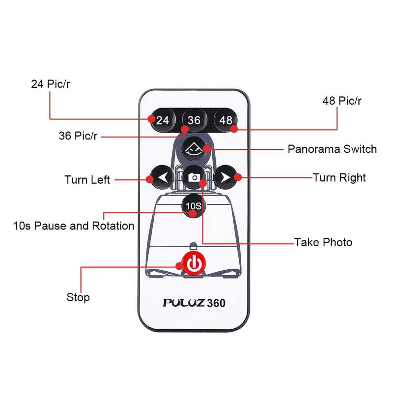 PULUZ Electronic 360 Degree Rotation Panoramic Head with Remote Controller for Smartphones, GoPro, D