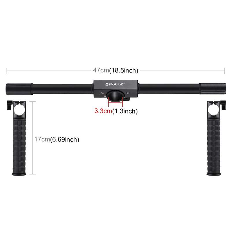 PULUZ Dual Handheld Grip Aluminum Tube Stabilizer