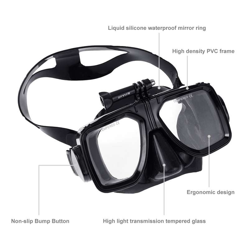 PULUZ Water Sports Diving Equipment Diving Mask Swimming Glasses for GoPro, Insta360, DJI and Other
