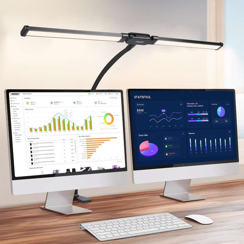 PULUZ Gooseneck Tube LED Fill Light Double Head Clip Desk Lamp (Black)