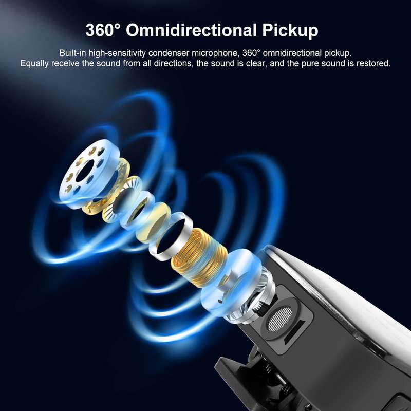 PULUZ Wireless Lavalier Microphone for iPhone / iPad, 8-Pin Receiver (Black)