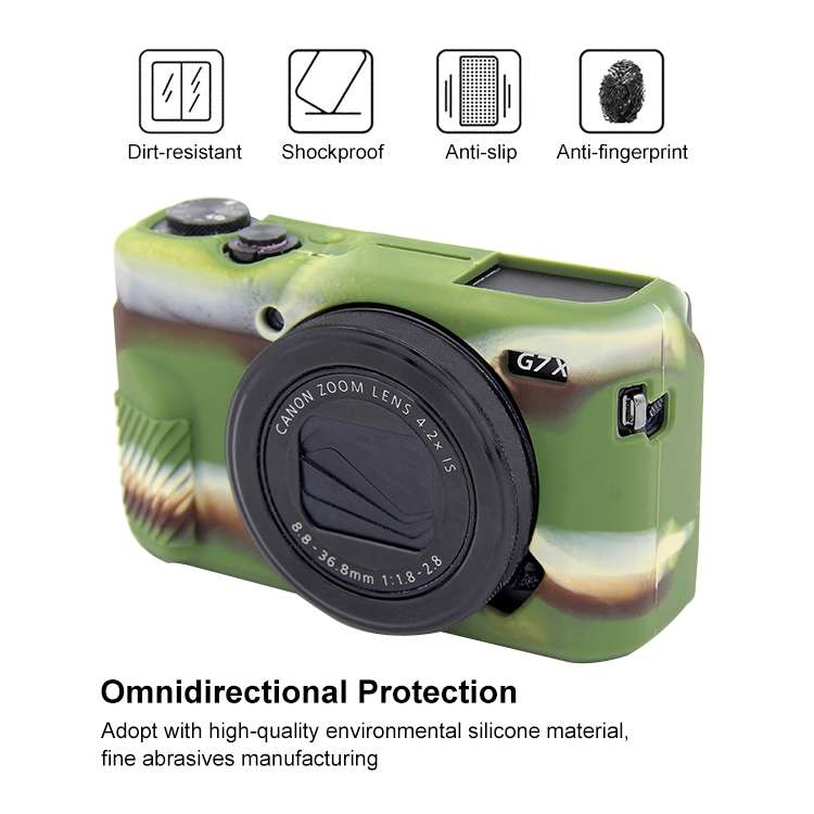 PULUZ Soft Silicone Protective Case for Canon EOS G7 X Mark II(Coffee)