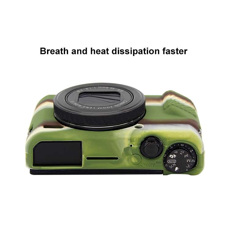 PULUZ Soft Silicone Protective Case for Canon EOS G7 X Mark II(Coffee)