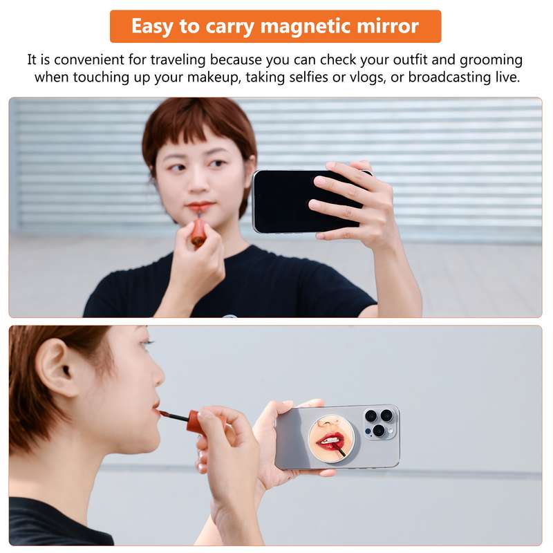 PULUZ Mobile Phone MagSafe Magnetic Makeup Mirror Rear Camera Video Selfie Mirror (White)