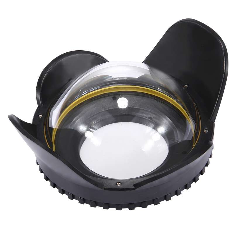 PULUZ 0.7X~0.8X Amplification Optical Fisheye Lens Shade Wide Angle Dome Port Lens for Underwater Ho