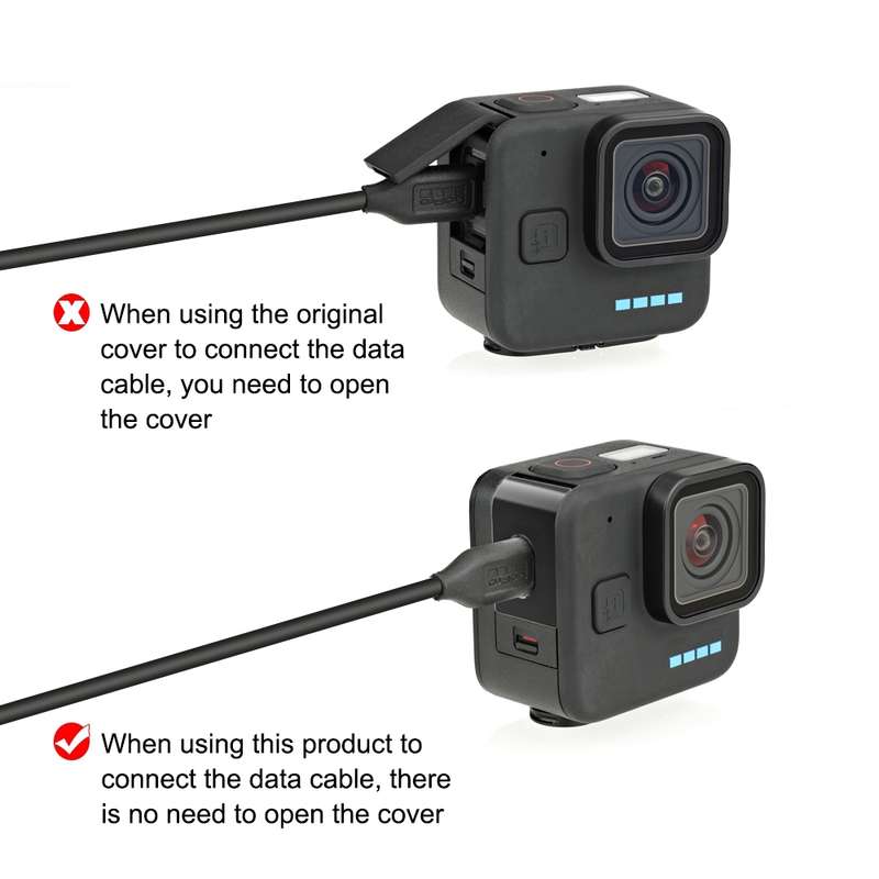 For GoPro Hero11 Black Mini PULUZ Metal Battery Side Interface Cover (Black)