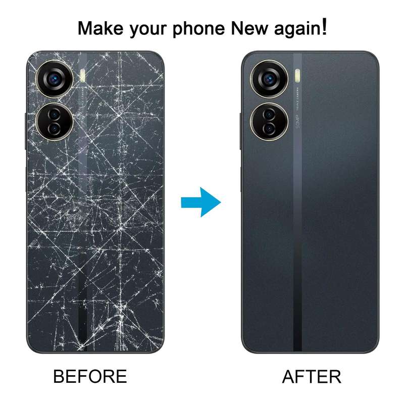 For ZTE Axon 40 Lite Plastic Battery Back Cover with Middle Frame / Camera Lens Cover(Black)
