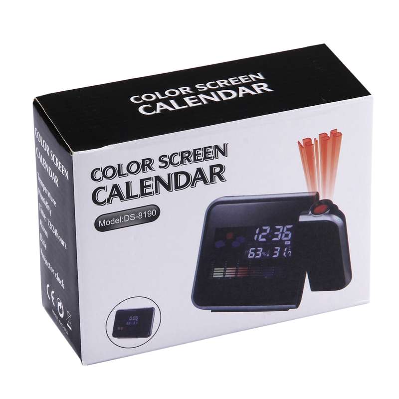 Multifunctional Digital Color LCD Display LED Projection Alarm Clock with Weather Station / Temperat