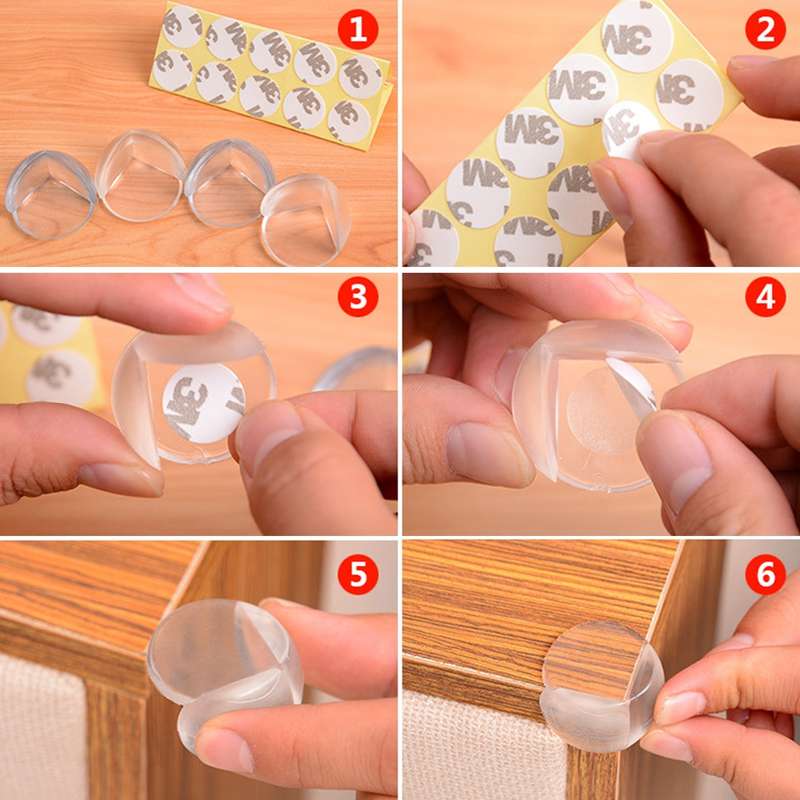 100 PCS Baby Desk Corner Safety Cover Pad Smile Pattern Children Table Anti-collision Protector Cush
