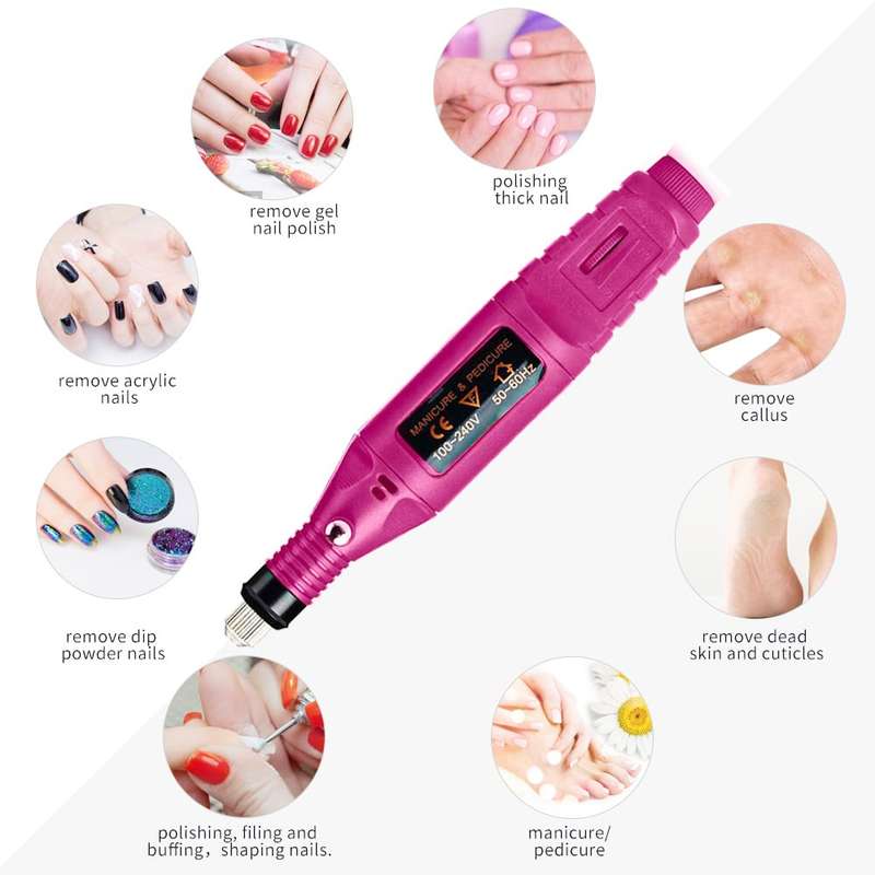 Mini Nail Machine, Variable Speed Rotary Detail Carver(Red)