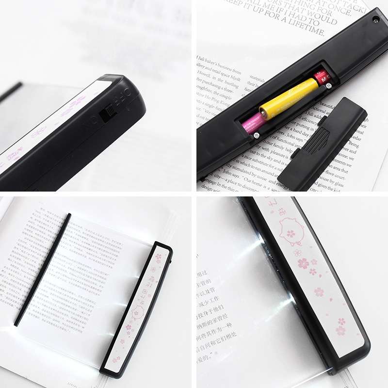Book Wedge Reading Night Light, 3 LED Bright Panel Travel Lamp
